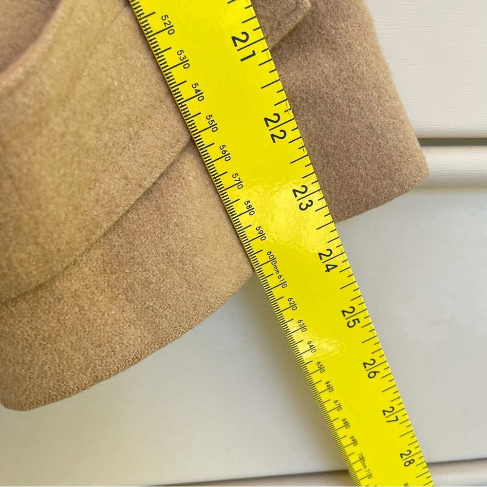Fleurette Of California Camel Hair Double Breasted Long Trench Coat Tan L Work - Picture 13 of 14